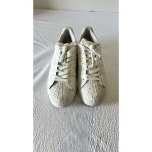Adidas Originals Superstar Men Size 9.5 Triple White Sneaker Shoe Shell Toe Top
